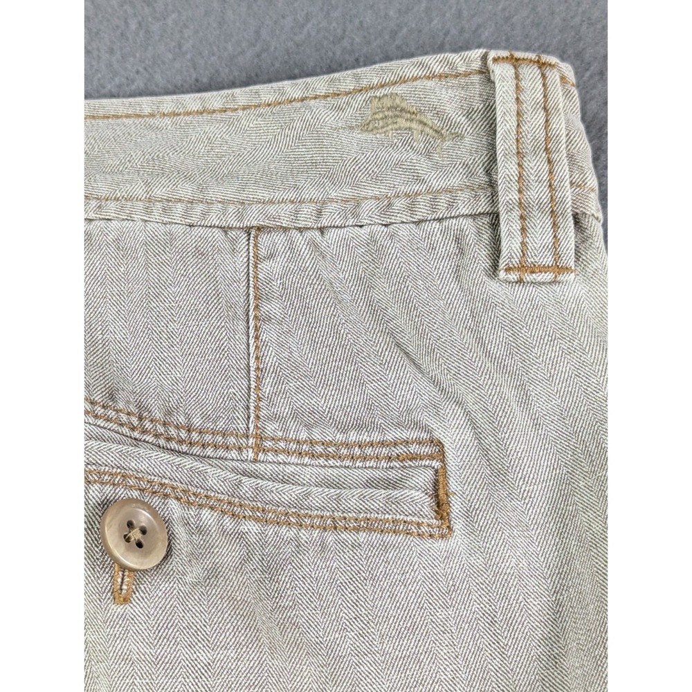 Tommy Bahama Mens Silk Cotton Herringbone Flat Front Shorts 36 Khaki Tan - Picture 4 of 10